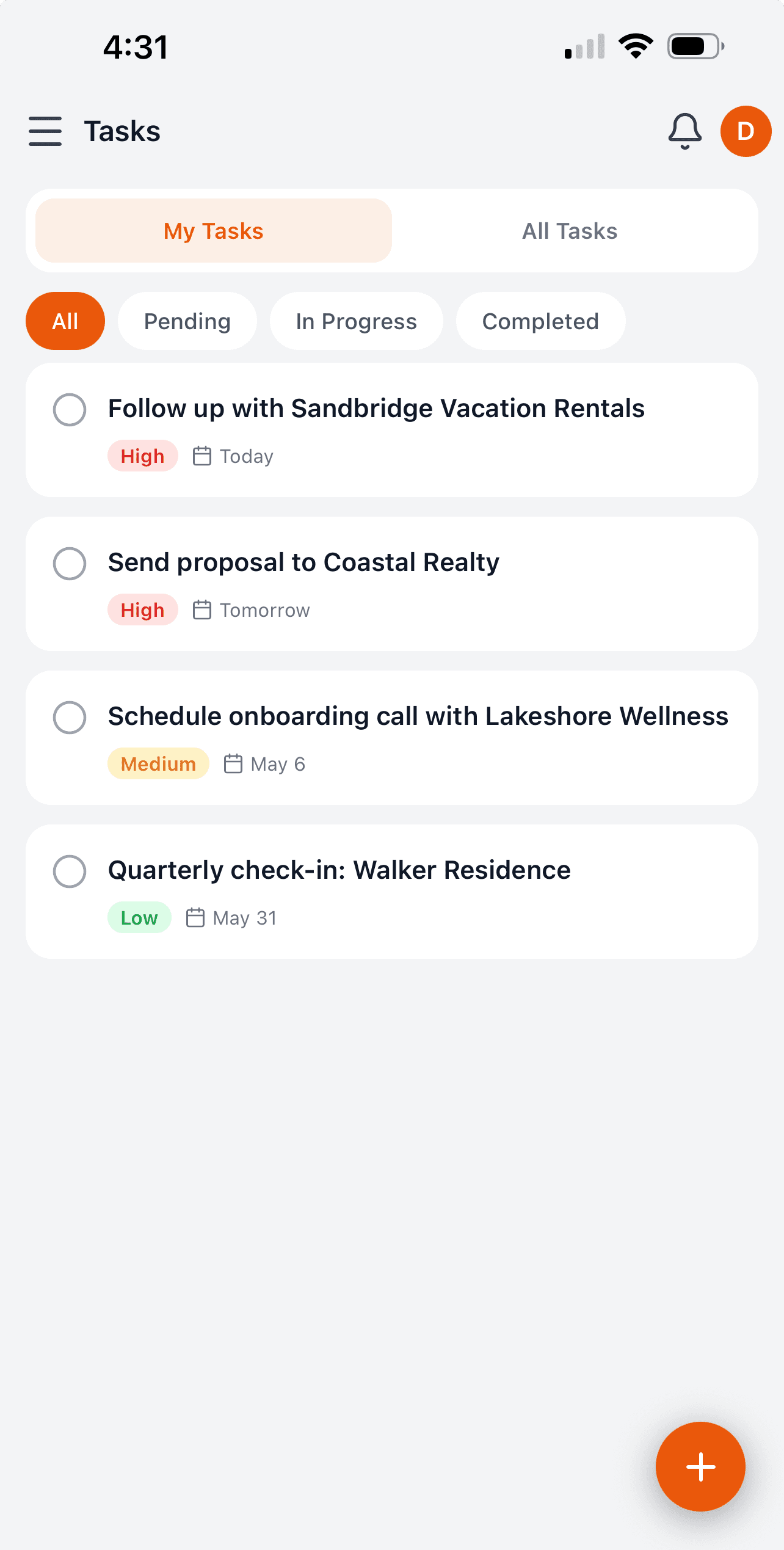 Tasks & follow-ups